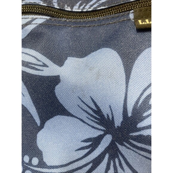 L. L. Bean Toiletry Shower Hook Floral Blue Hawaiian Tropical Hanging Travel Bag - Picture 3 of 10